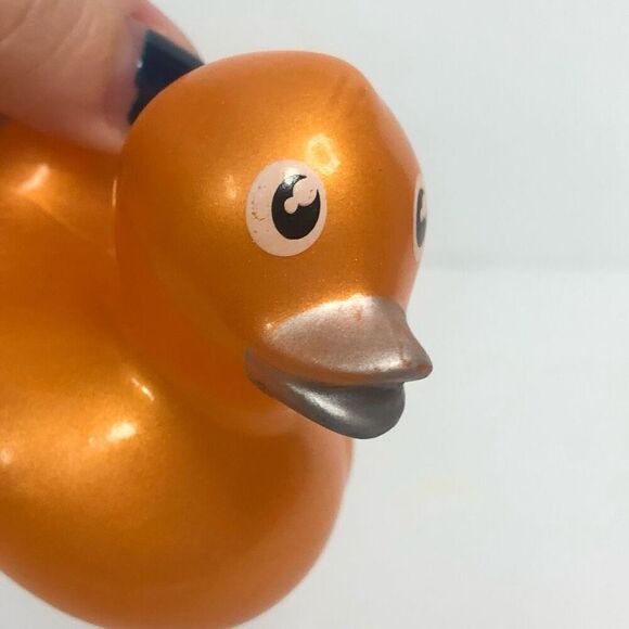 metallic orange rubber duck 2 inch jeep ducking bath time bath toy baby - Picture 2 of 5